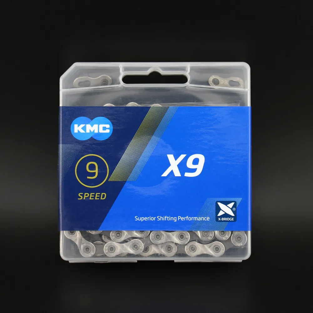 Цепь KMC X9 BOX 9 скоростей 116L Silver, с замком