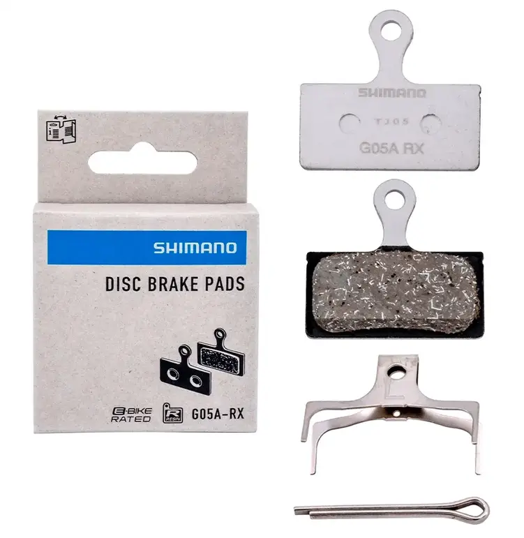 Тормозные колодки Shimano G05A-RX BOX, органика, пара, с пружин, с шплинтом для XTR M9000/XTR M980/DEORE XT M8100