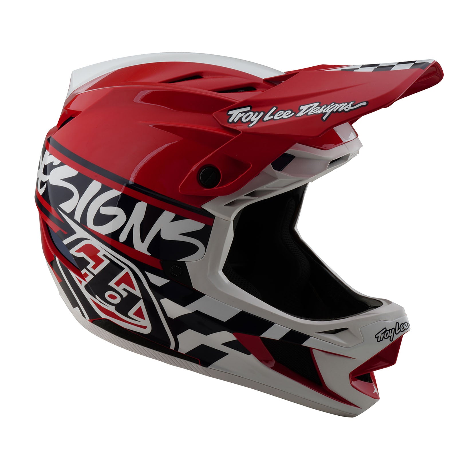 Велошлем Troy Lee Designs D4 Polyacrylite Helmet W/MIPS Fifty-50 White / Red, размер LG