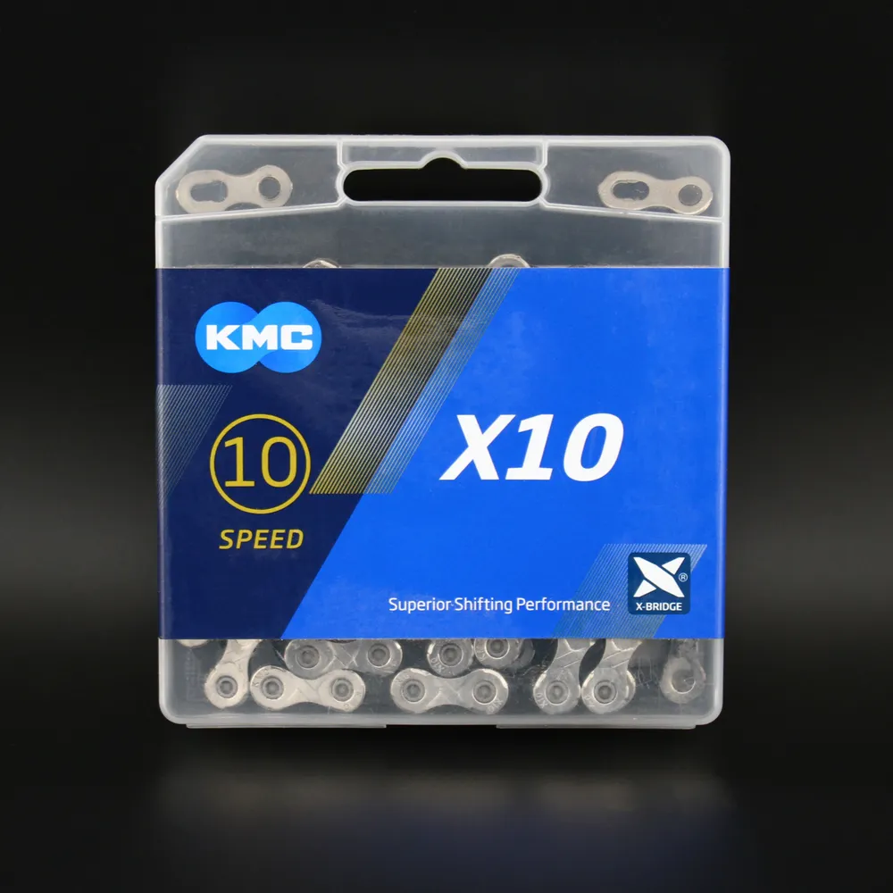 Цепь KMC X10 BOX 10 скоростей 116L Silver/Black, с замком