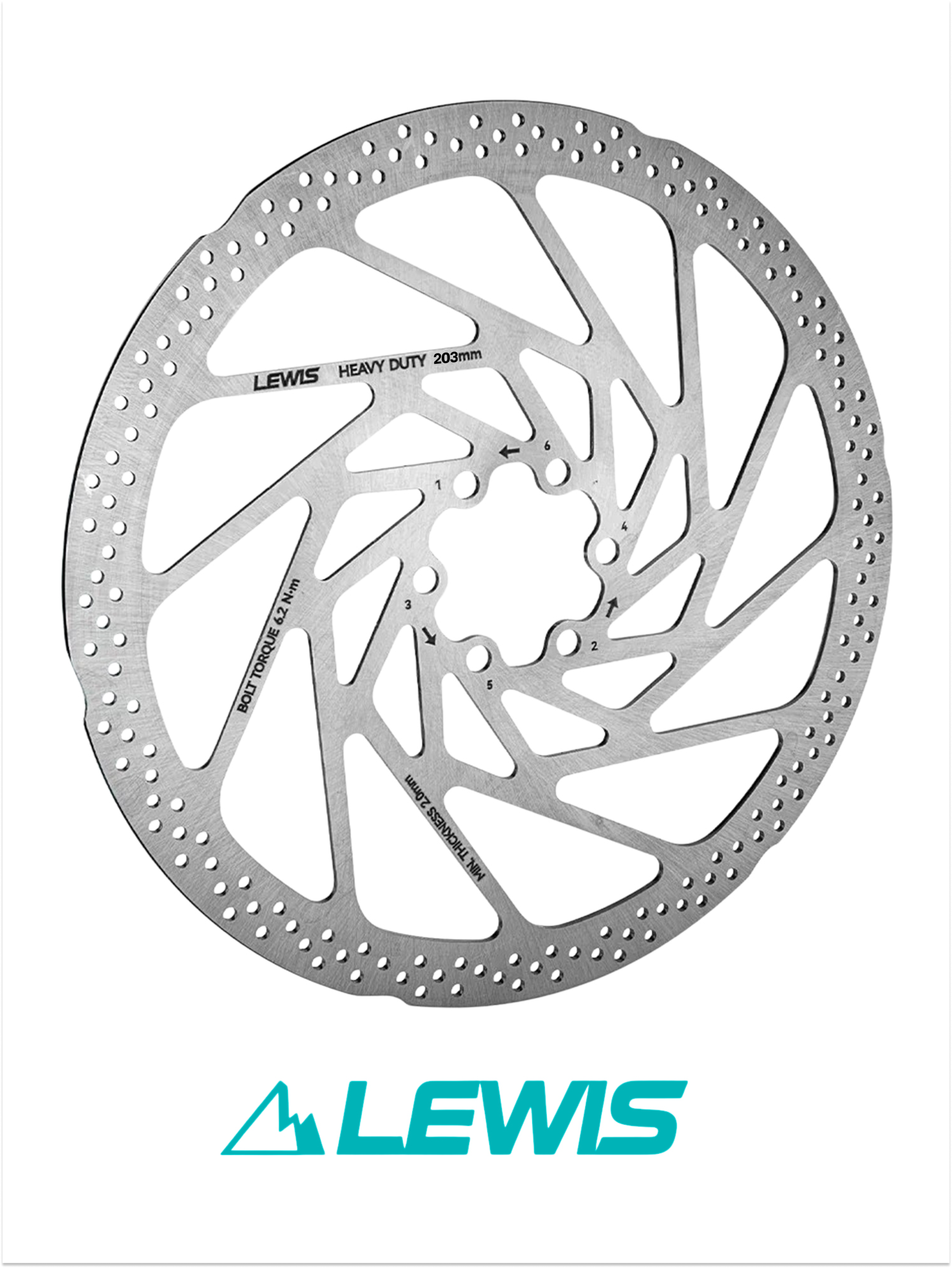 Тормозной диск Lewis HEAVY DUTY 203мм (толщина 2.3мм)