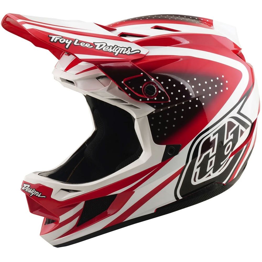 Велошлем Troy Lee Designs D4 POLYACRYLITE HELMET; THE LINE FIRE / WHITE SM