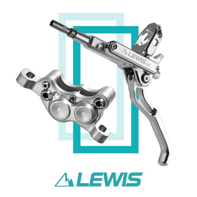 Комплект дисковых тормозов Lewis LH4 Axial Cylinder 4 поршня, 900/1800mm, mineral oil, Silver