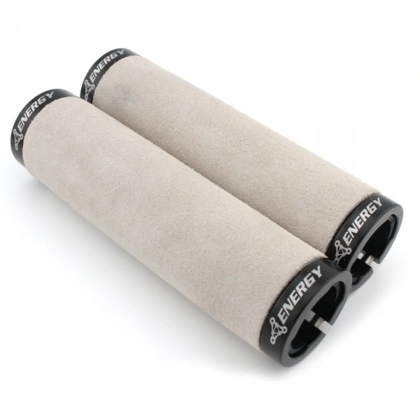 Грипсы Energy Leather, 130 мм, белые, с кольцами