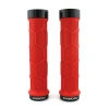 Грипсы RockBros Hexagon 142mm, нескользящие, светоотражающая заглушка, красные