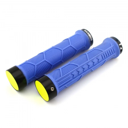 Грипсы RockBros Hexagon 142mm, нескользящие, светоотражающая заглушка, синие