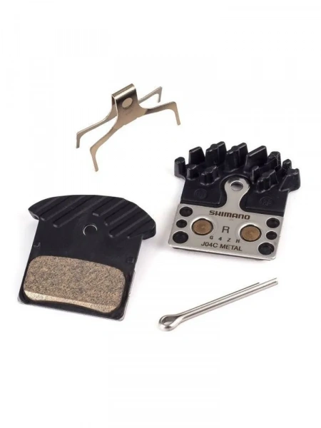 Тормозные колодки Shimano для ДТ J04C, металл, с радиатором, пара, с пружин, с шплинтом