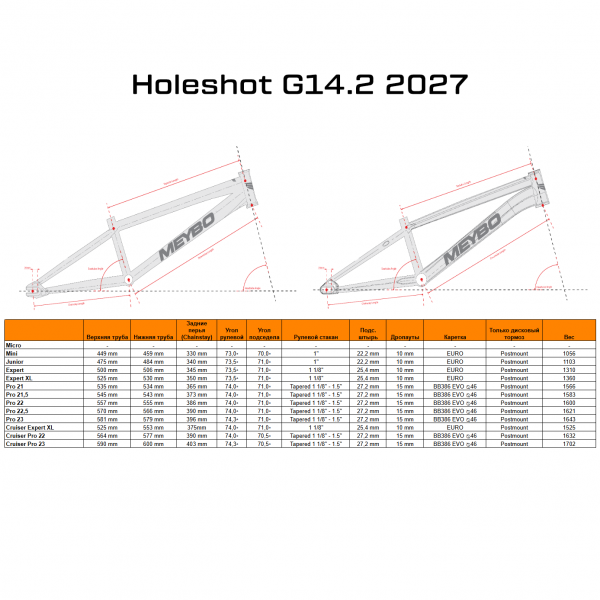 Рама BMX Race Meybo Holeshot G14.2 2027 Junior Rose Gold