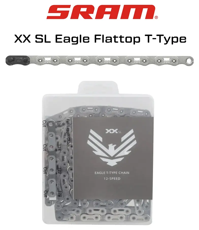 Цепь SRAM XX SL Eagle Flattop T-Type 12 скоростей 126 звеньев Hollow Pin