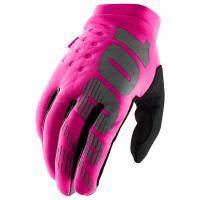 Мотоперчатки женские 100% Brisker Womens Glove Neon Pink/Black, S, 2021