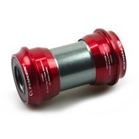 Каретка Token Press Fit с внешними подш, красные, алюм чашки 46мм, под ось 24мм, для рам BB30х68мм