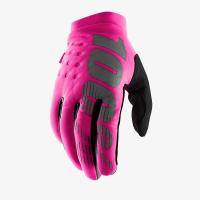 Мотоперчатки женские 100% Brisker Womens Glove Neon Pink/Black XL