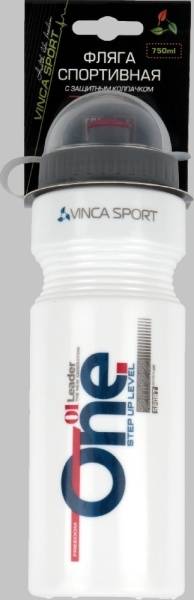 Фляга велосипедная Vinca Sport с защитой от пыли 750мл, белая Leader One