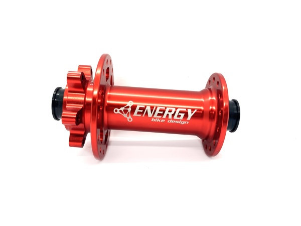 Втулка передняя Energy FH618 Boost, 28H, 110х15mm, красная