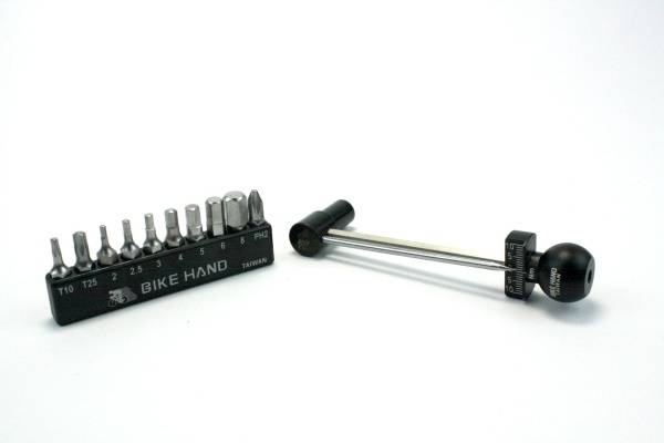 Ключ динамометрический Bikehand стрелочный для головок 1/4" с шестигранниками 3/4/5/6/8/10мм и T25