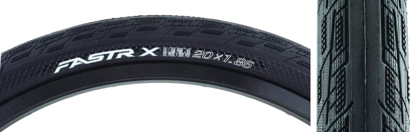 Покрышка BMX 20 x 1.85 Tioga Fastr-X BLK LBL