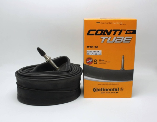 Камера 26x1.75-2.5" Continental MTB 26 вело нип. 42мм (200гр.)