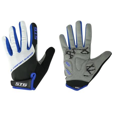 Перчатки STG AL-05-1825, белые/синие/черные, с длинными пальцами, M