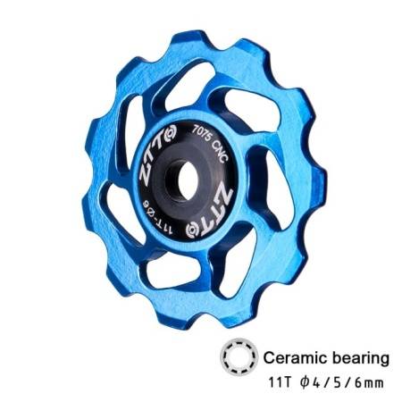 Ролик переключателя ZTTO 11T синий, AL7075, ceramic bearing