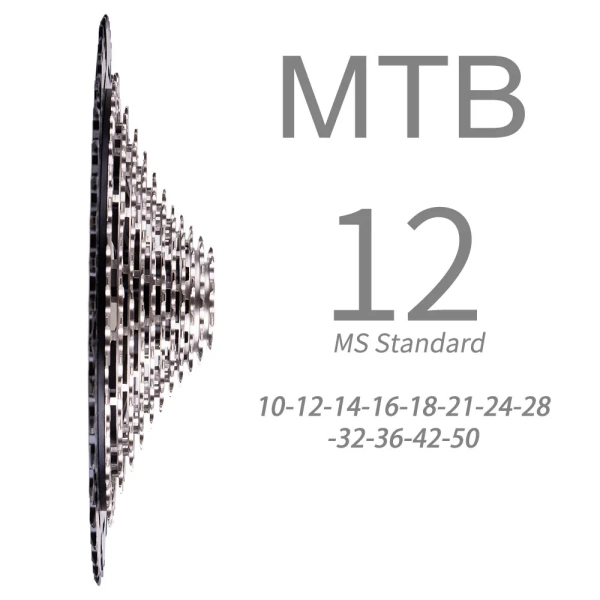 Кассета ZTTO 12 скоростей, 10-50T MicroSpline black-silver
