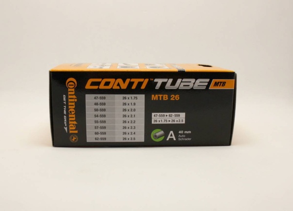 Камера 26x1.75-2.5" Continental MTB 26 авто нип. 40мм (200гр.)